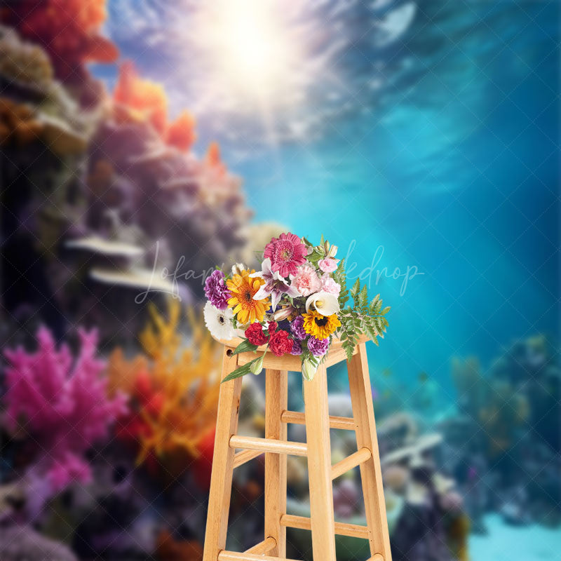 Lofaris Colorful Coral Beam Natural Undersea Photo Backdrop