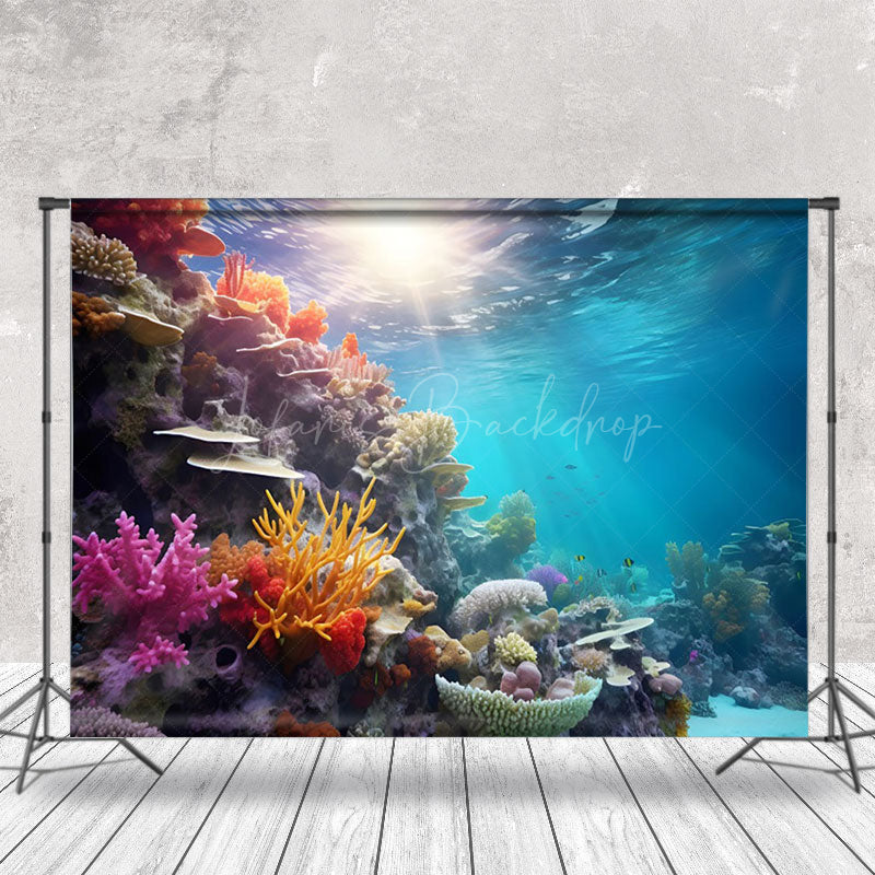 Lofaris Colorful Coral Beam Natural Undersea Photo Backdrop