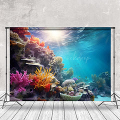 Lofaris Colorful Coral Beam Natural Undersea Photo Backdrop