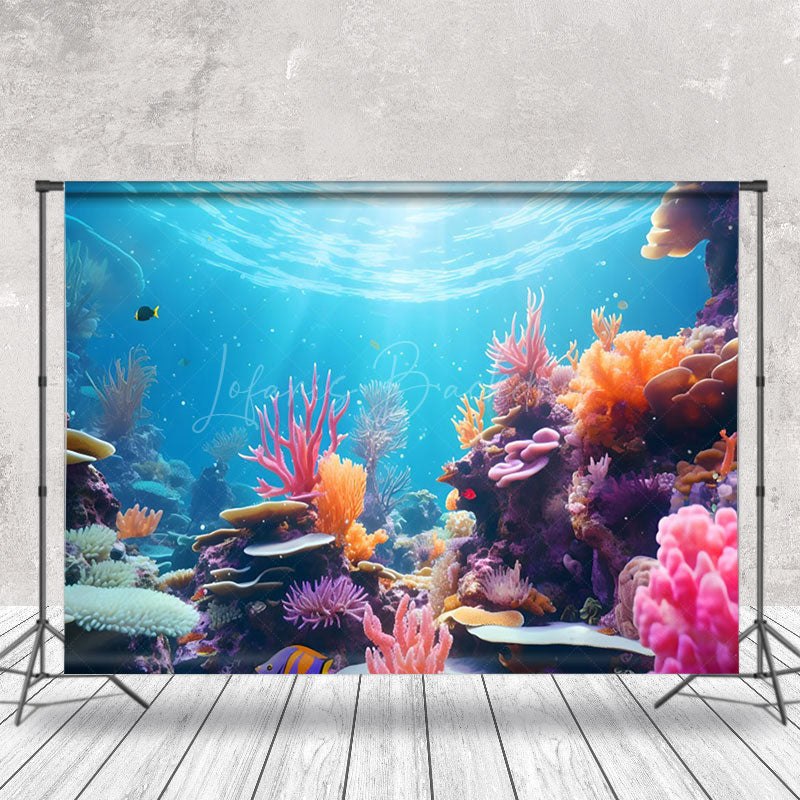 Lofaris Colorful Coral Seaweed Underwater Scenery Backdrop
