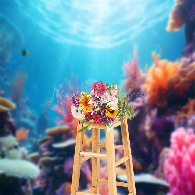 Lofaris Colorful Coral Seaweed Underwater Scenery Backdrop