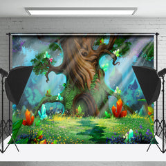 Lofaris Colorful Crystal Wonderland Forest Spring Backdrop