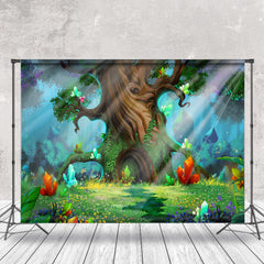 Lofaris Colorful Crystal Wonderland Forest Spring Backdrop
