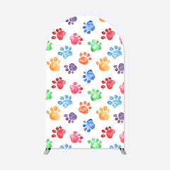 Lofaris Colorful Cute Paw Prints Arch Backdrop For Party