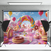 Lofaris Colorful Donut Dessert Candyland Cake Smash Backdrop