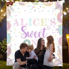 Lofaris Colorful Donuts Candy Custom Sweet One Birthday Backdrop
