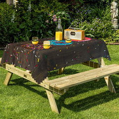 Lofaris Colorful Doughnut Wood Dining Room Square Tablecloth
