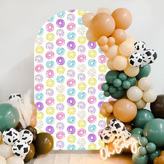 Lofaris Colorful Dounts Happy Birthday Party Arch Backdrop