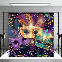 Lofaris Colorful Feather Exquisite Mask Masquerade Backdrop