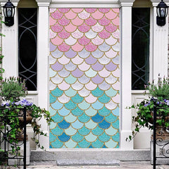 Lofaris Colorful Fish Scales Simple Baby Shower Door Cover