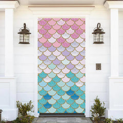 Lofaris Colorful Fish Scales Simple Baby Shower Door Cover
