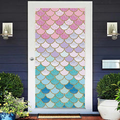 Lofaris Colorful Fish Scales Simple Baby Shower Door Cover