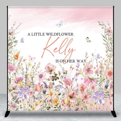 Lofaris Colorful Floral Butterfly Custom Baby Shower Backdrop
