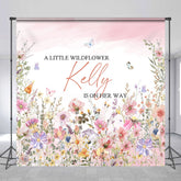 Lofaris Colorful Floral Butterfly Custom Baby Shower Backdrop