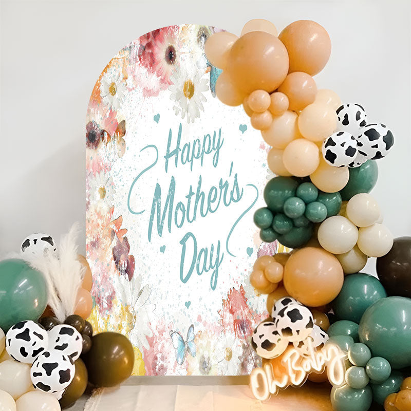 Lofaris Colorful Floral Happy Mothers Day Arch Backdrop