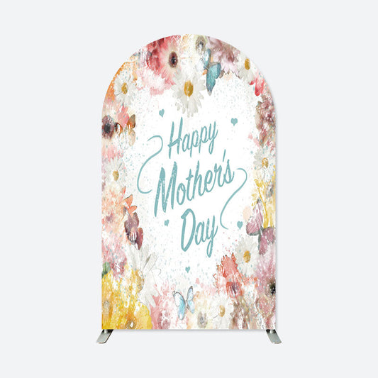 Lofaris Colorful Floral Happy Mothers Day Arch Backdrop