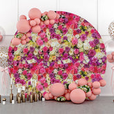 Lofaris Colorful Floral Wall Romantic Round Wedding Backdrop