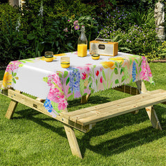 Lofaris Colorful Flower Picnic Pattern Rectangle Tablecloth