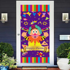 Lofaris Colorful Funny Clown Happy Purim Day Door Cover