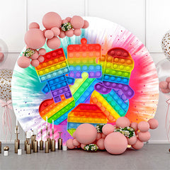 Lofaris Colorful Graffiti Pop Wall Round Birthday Backdrop Kit