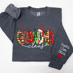 Lofaris Colorful Grandma Kids Custom Christmas Sweatshirt