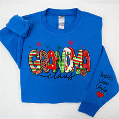 Lofaris Colorful Grandma Kids Custom Christmas Sweatshirt