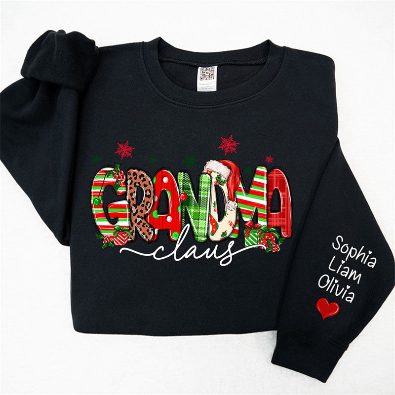 Lofaris Colorful Grandma Kids Custom Christmas Sweatshirt