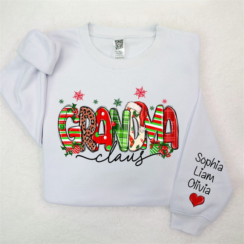 Lofaris Colorful Grandma Kids Custom Christmas Sweatshirt
