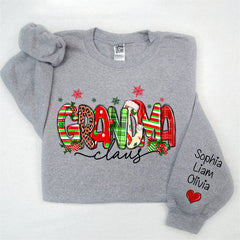 Lofaris Colorful Grandma Kids Custom Christmas Sweatshirt