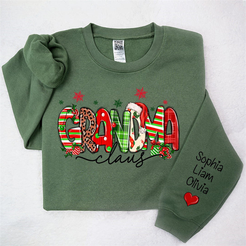 Lofaris Colorful Grandma Kids Custom Christmas Sweatshirt