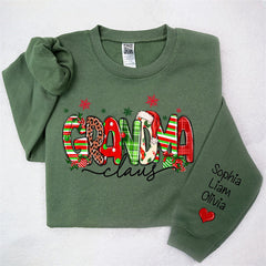 Lofaris Colorful Grandma Kids Custom Christmas Sweatshirt