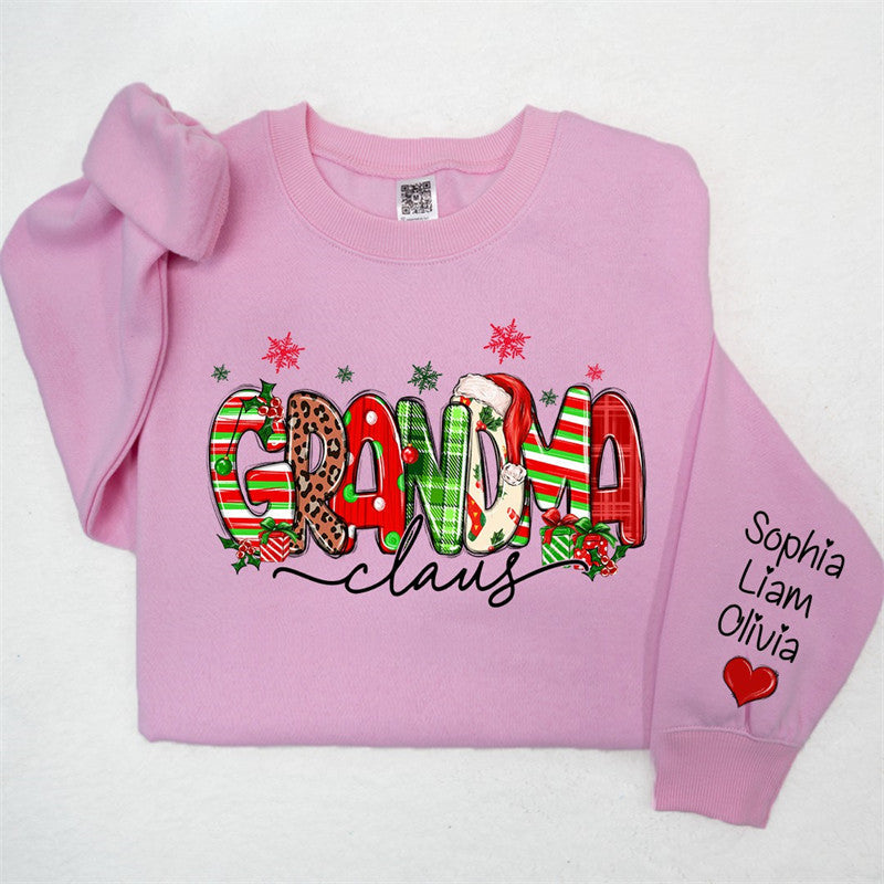Lofaris Colorful Grandma Kids Custom Christmas Sweatshirt