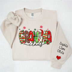 Lofaris Colorful Grandma Kids Custom Christmas Sweatshirt