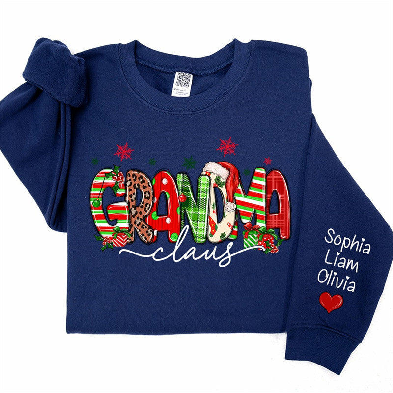 Lofaris Colorful Grandma Kids Custom Christmas Sweatshirt