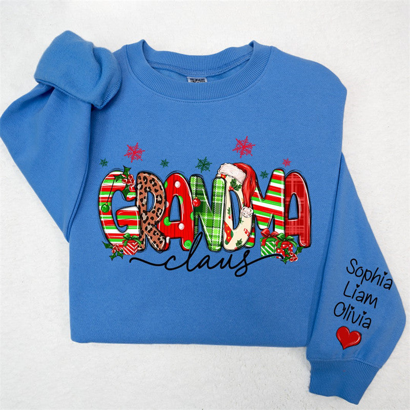 Lofaris Colorful Grandma Kids Custom Christmas Sweatshirt