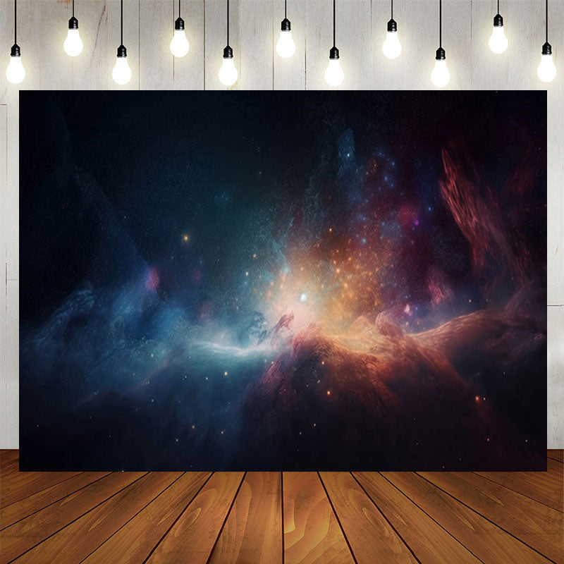 Lofaris Colorful Mystery Glitter Universe Birthday Backdrop