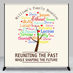 Lofaris Colorful Name Tree Custom Family Reunion Backdrop