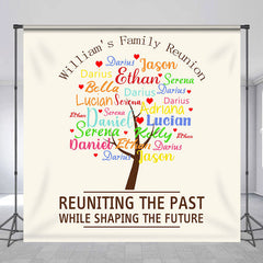 Lofaris Colorful Name Tree Custom Family Reunion Backdrop