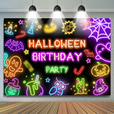 Lofaris Colorful Neon Halloween Backdrop For Birthday Party