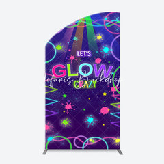 Lofaris Colorful Neon Lets Glow Crazy Arch Birthday Backdrop