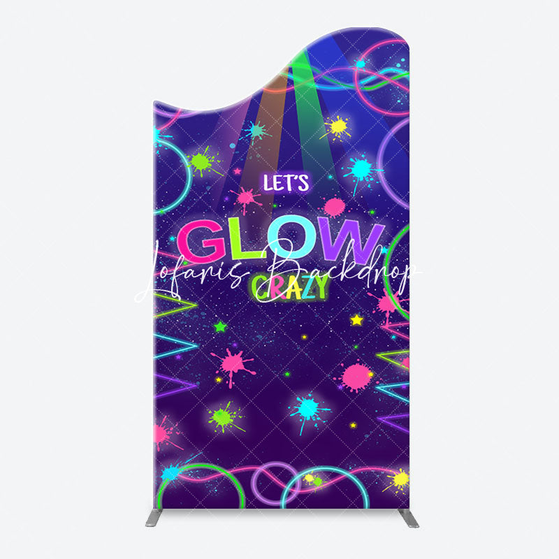 Lofaris Colorful Neon Lets Glow Crazy Arch Birthday Backdrop