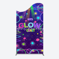 Lofaris Colorful Neon Lets Glow Crazy Arch Birthday Backdrop