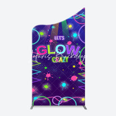 Lofaris Colorful Neon Lets Glow Crazy Arch Birthday Backdrop