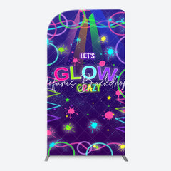 Lofaris Colorful Neon Lets Glow Crazy Arch Birthday Backdrop