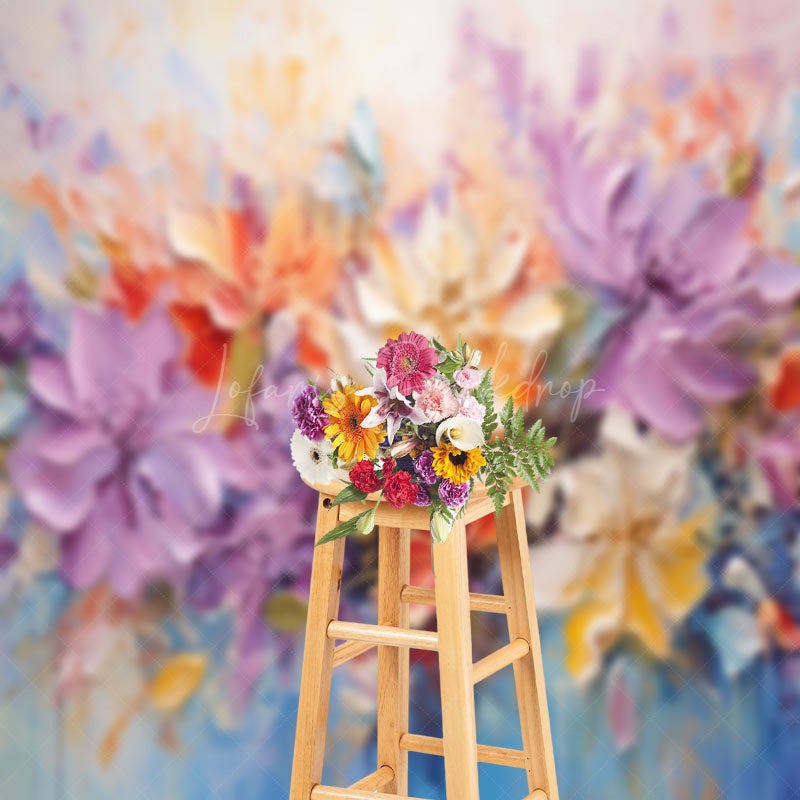 Lofaris Colorful Oil Painting Floral Photo Booth Backdrop