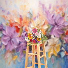 Lofaris Colorful Oil Painting Floral Photo Booth Backdrop