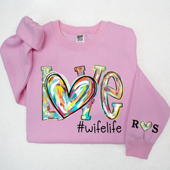 Lofaris Love Birthday Gifts for Couples Husbands New Wives Custom Valentine Sweatshirt LTP01