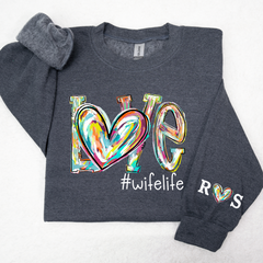 Lofaris Love Birthday Gifts for Couples Husbands New Wives Custom Valentine Sweatshirt LTP01