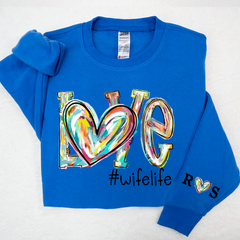 Lofaris Love Birthday Gifts for Couples Husbands New Wives Custom Valentine Sweatshirt LTP01