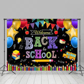 Lofaris Colorful Pencil Balloons Flag Back To School Backdrop